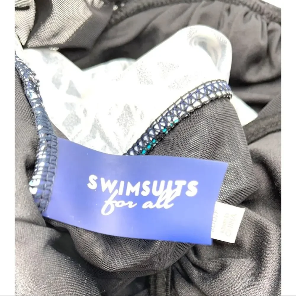 SWIMSUITS FOR ALL blue one piece women size 8DD/F